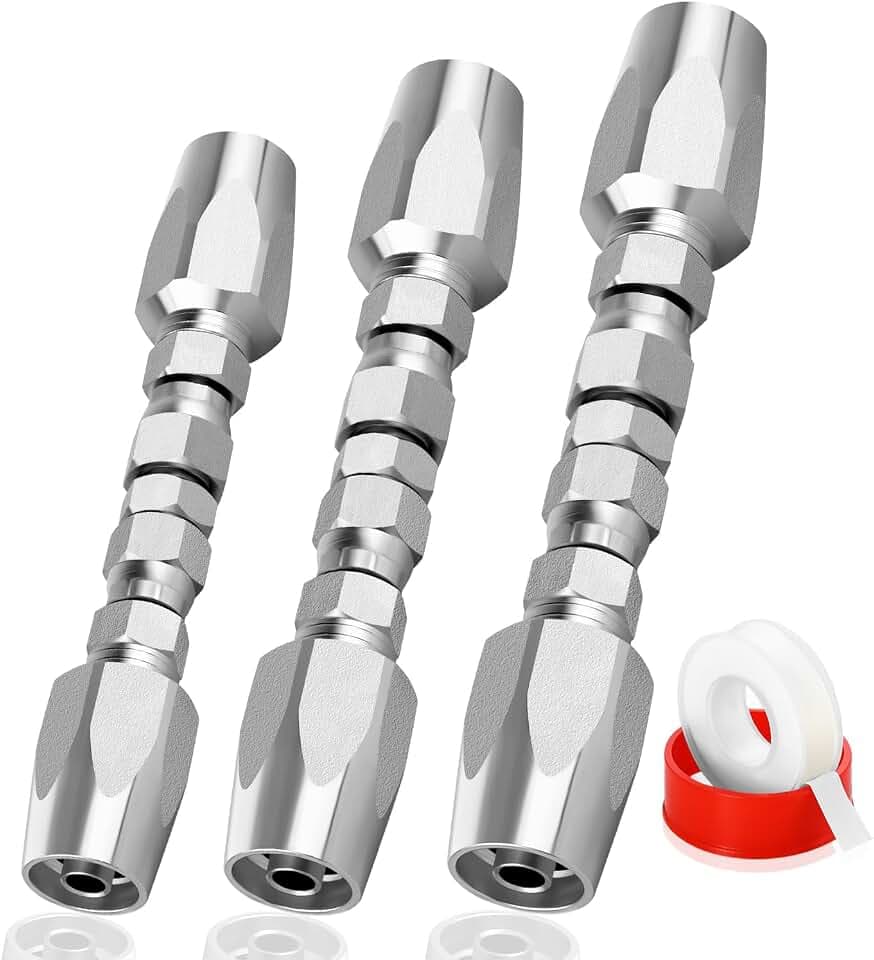 3 Pack Hydraulic Hose Repair Kit, 1/4, 3/8, 1/2 Reusable Hydraulic Fitting
