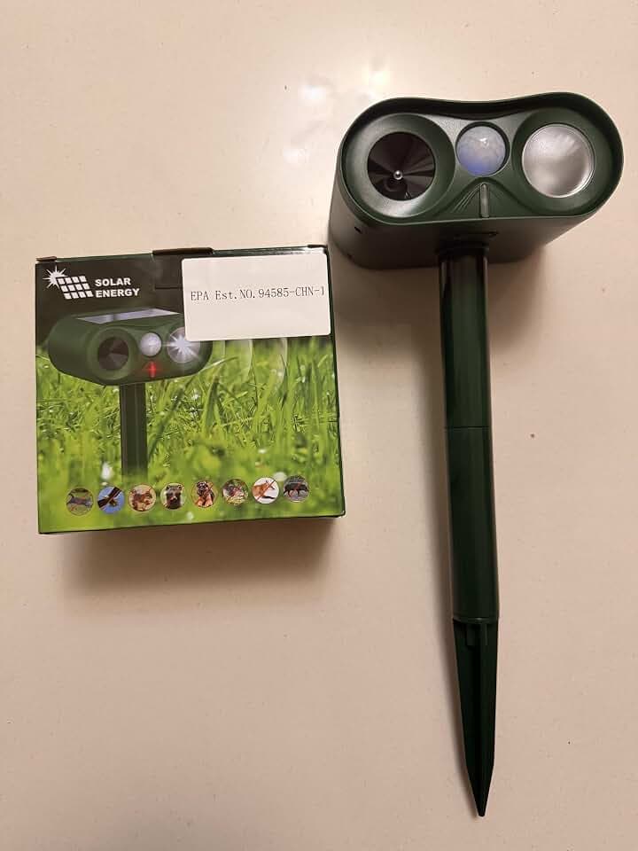 Solar Ultrasonic Animal Repellent Outdoor, Deer Repellent Devices (2 Packs)