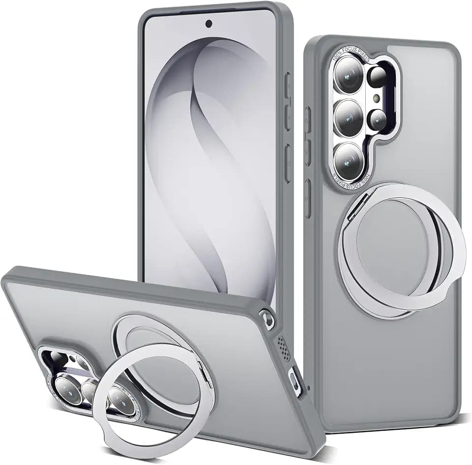 for Samsung Galaxy S26 Ultra Case with 360° Spin Stand,Gray