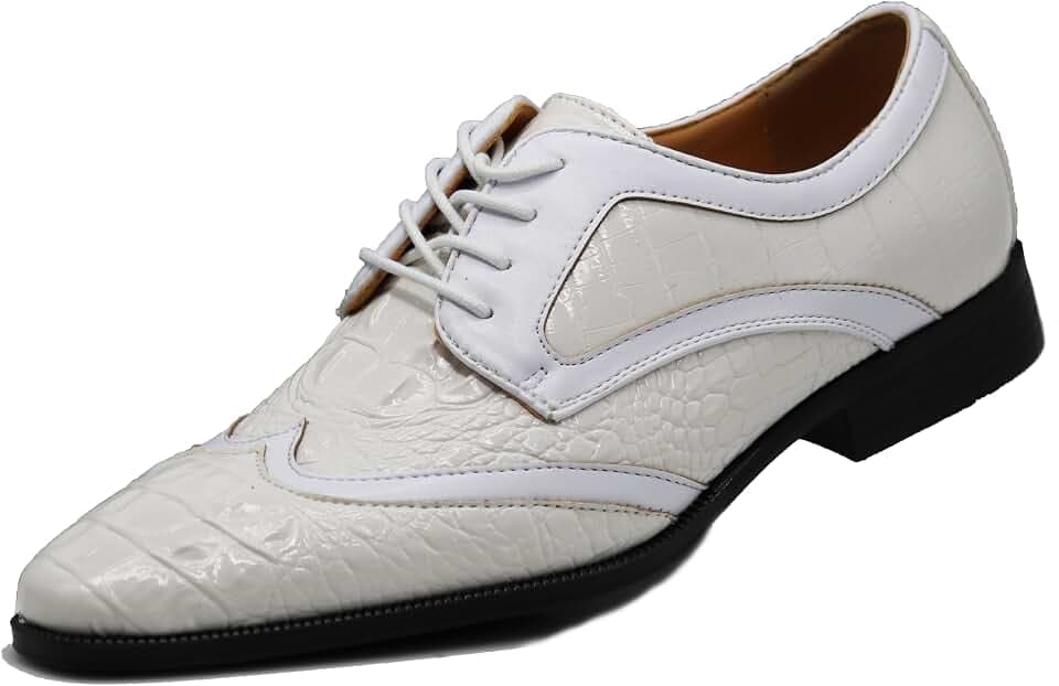 ODN Men's Alligator Crocodile Print Oxfords Fashion Lace Up Dress Shoes