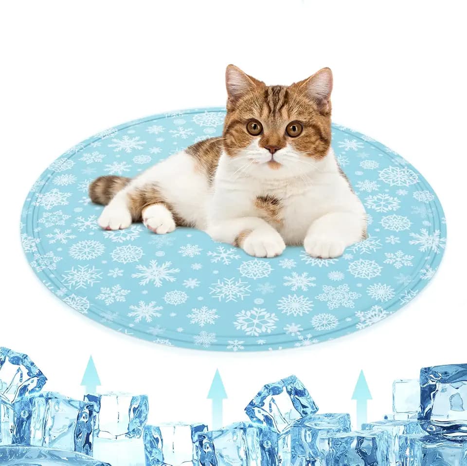 PETTOM Kühlmatte Hund Katze, Kühlmatte für Hunde Selbstkühlend, Hunde Kühldecke für Sommer, Kühldecke für Katzen Kratzfest Ø 47cm
