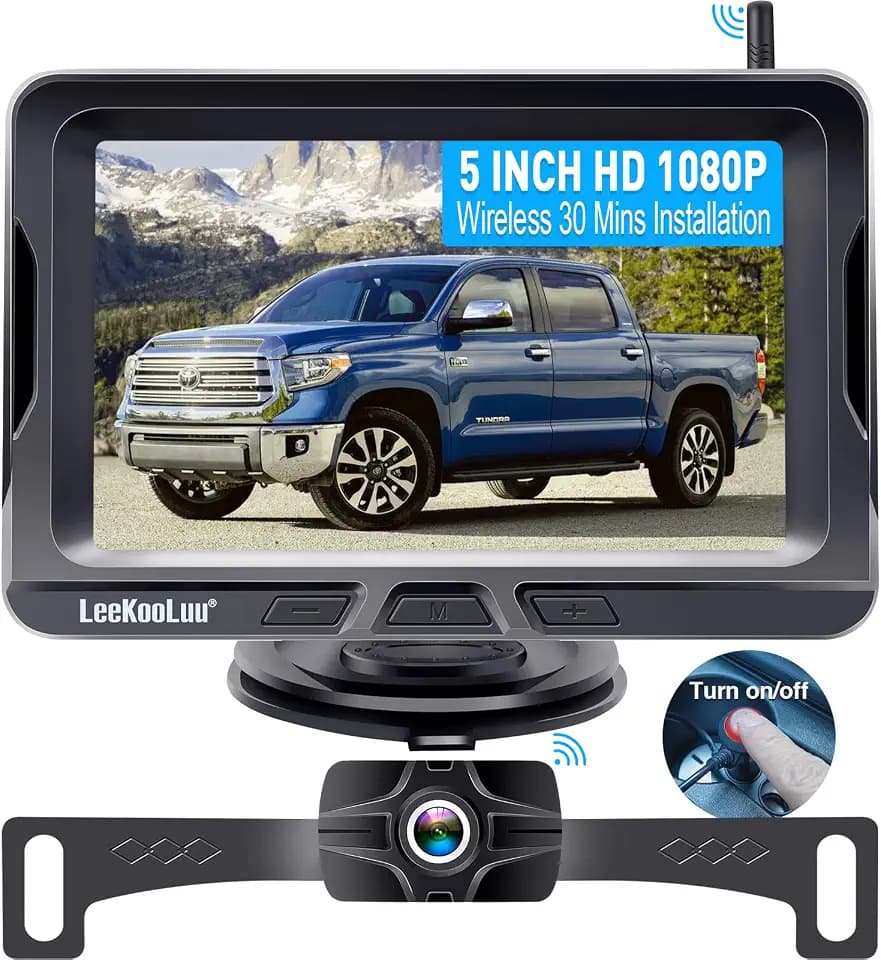 HD 1080P Wireless Backup Camera for Truck: 5 Inch Clear Day & Night Vision
