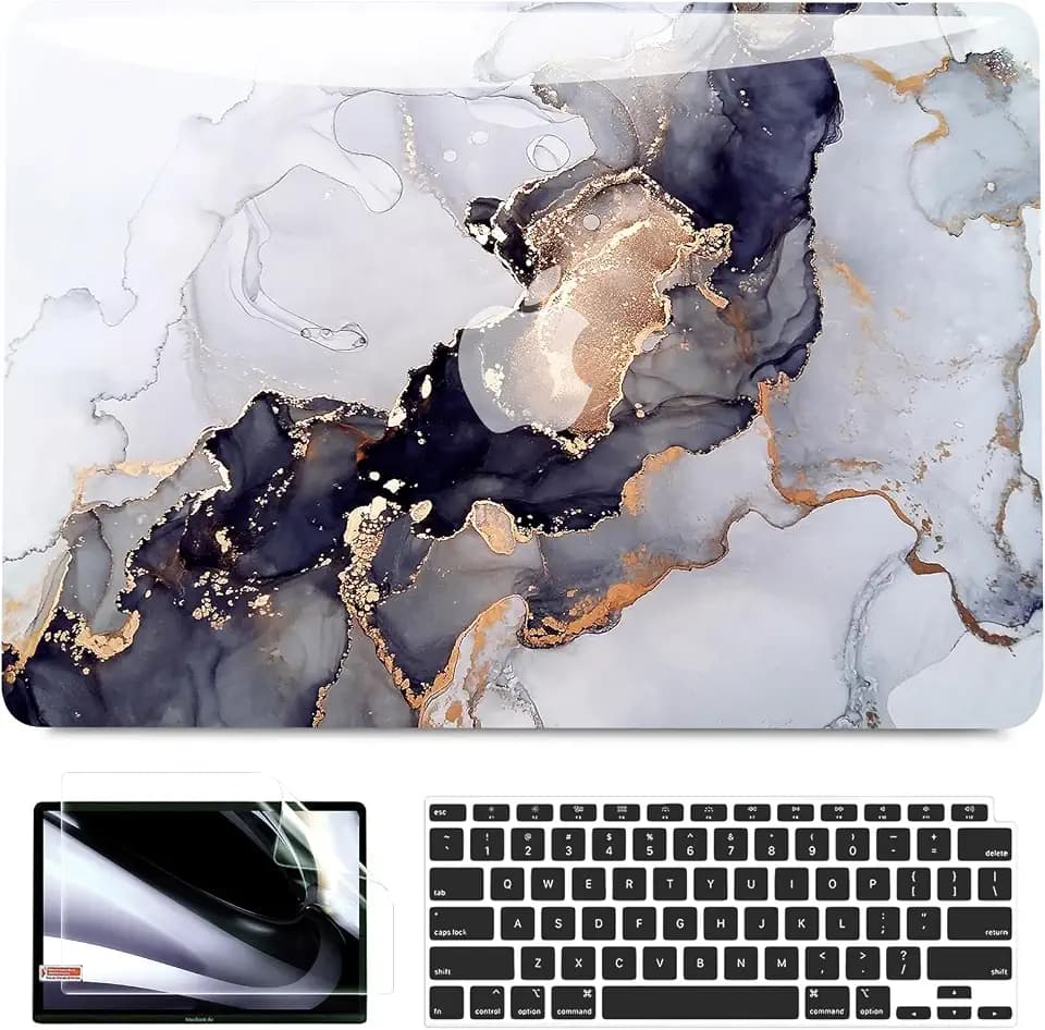 B BELK for MacBook Air 13 inch Case 2021 2020 2019 2018 M1 Chip,Blue Marble