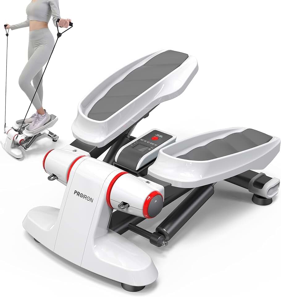 PROIRON Stepper für Zuhause, Swing Stepper 120kg mit Display für Bein und Po-Training, Mini Stepper Sport Stepper Twister Stepper Cardi - verschleißfreie Hydraulik-Zylinder - ohne Lär