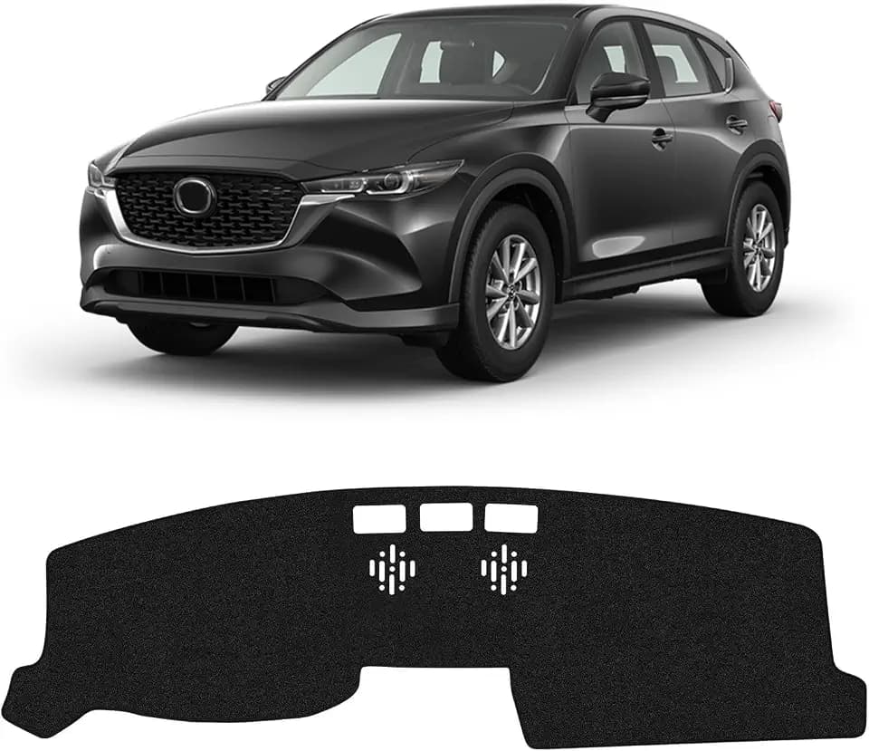 KUST Black Dash Cover for 2017-2025 Mazda CX-5 CX5 (Only fit for CX5 Without HUD) Polyester Dashboard Cover Non-Slip Center Console Dash Cover Interior Accessories for Mazda CX5 Sunshade No Glare