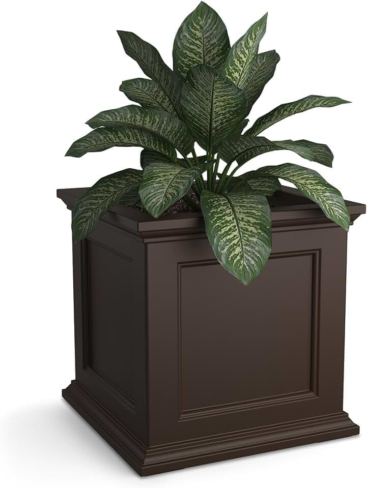 Mayne Fairfield 20in Self-Watering Square Planter, Espresso