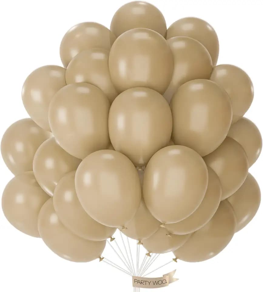 PartyWoo Light Brown Balloons 100pcs Nude Neutral Boho Tan Fall Color