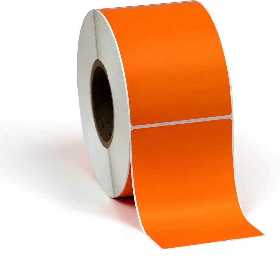 4" X 6" Direct Thermal Perfed Stickers Labels for Shipping Labels, Inventory, and Color Coding - 1000 Per Roll on 3" Core - Compatible with Zebra, Datamax, Sato, Intermec, and More (Orange,1 Pack)