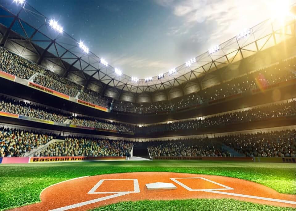 7x5 FT Baseball Sports Backdrop Baseball Photo Photography Backdrop Field Backdrop for Party Supplies Banner Home Decor Birthday Portrait Photo Booth Studio Prop