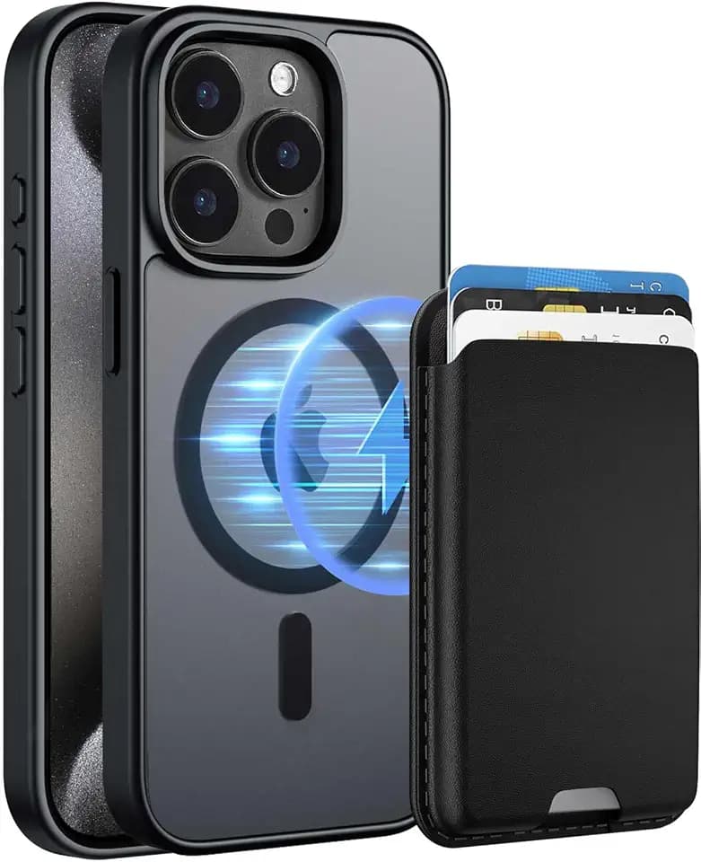 Magnetic for iPhone 12/iPhone 12 Pro Wallet Case, Black