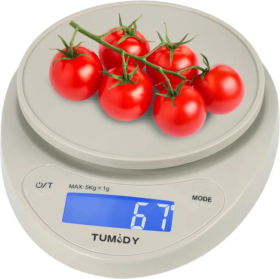 Small Digital Kitchen Scale Food, Scale for Baking Cooking, 11lb/5kg, Khaki