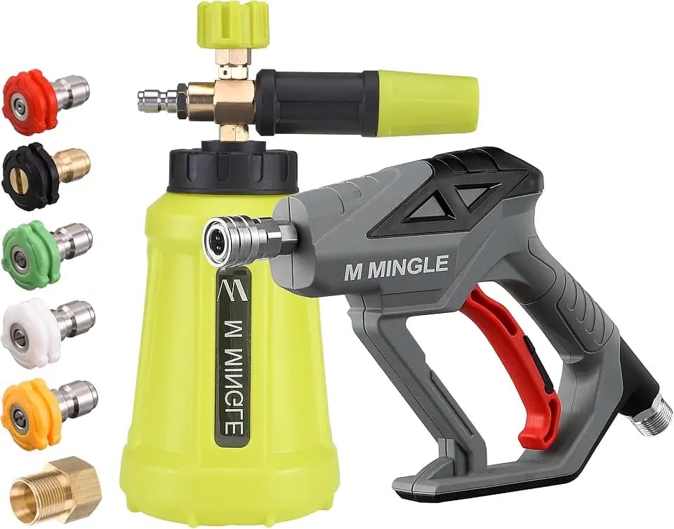 M MINGLE High Pressure Washer Gun Snow Foam Lance, 4000 PSI, 1 Liter