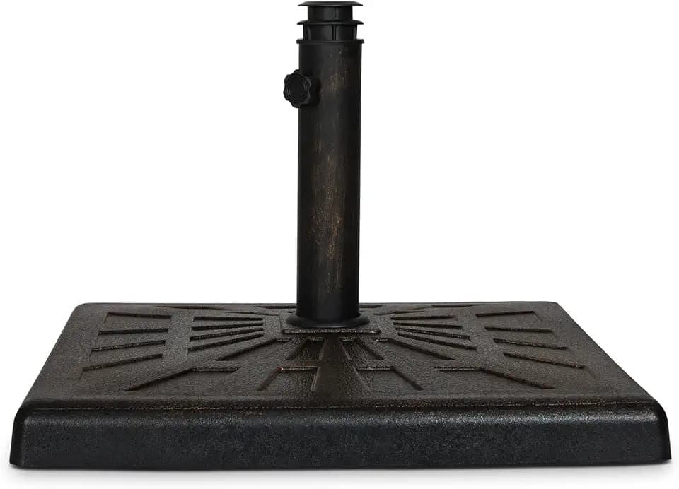 Backyard Expressions 42 lb Square Resin Patio Umbrella Base, Bronze