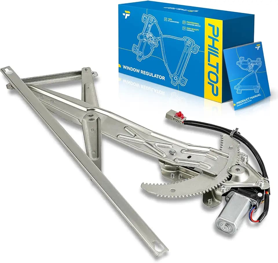 PHILTOP Front Left Driver Side Power Window Regulator and Motor Assembly Compatible with 1996-2000 Honda Civic Replaces 741-737,2 Pins