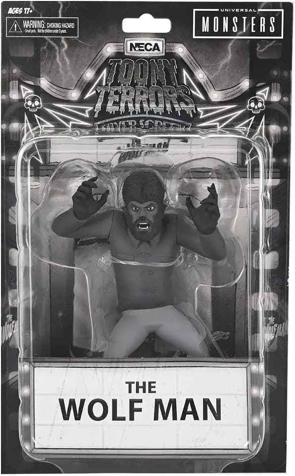NECA - Universal Monsters - 6" The Wolfman B&W Toony Terrors Action Figure