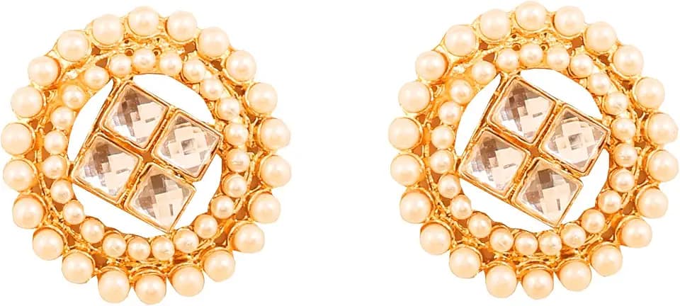 Touchstone Indische Bollywood Dev Sena Bahubali Berühmtheit ultra modern mit Marron Perlen Designer Schmuck Ohrringe aufgehängt für Damen