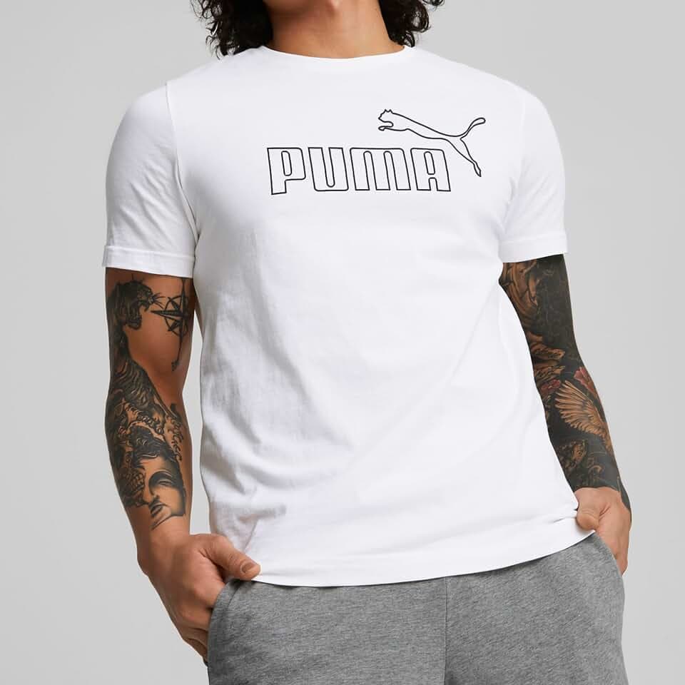 Puma Herren ESS Logo Tee T-Shirts, Puma White, XL EU