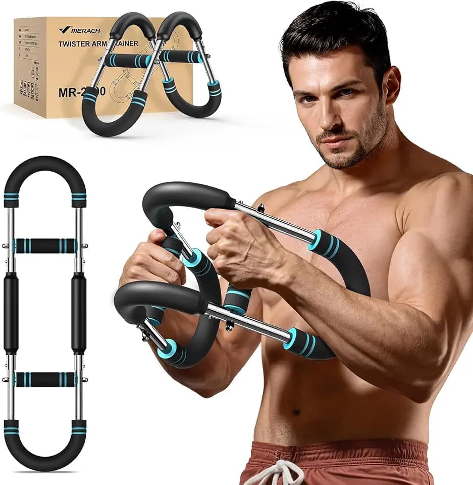 MERACH Power Twister mit 3 Widerstand, Brusttrainer Herren 27-50KG, Verstellbares Twister Armtrainer für Krafttraining Homegym, für Arme, Brust, Schultern und Rücken