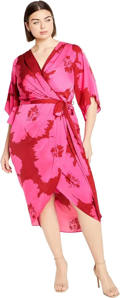 City Chic Women's Plus Size Dress - Kimberly Print Midi