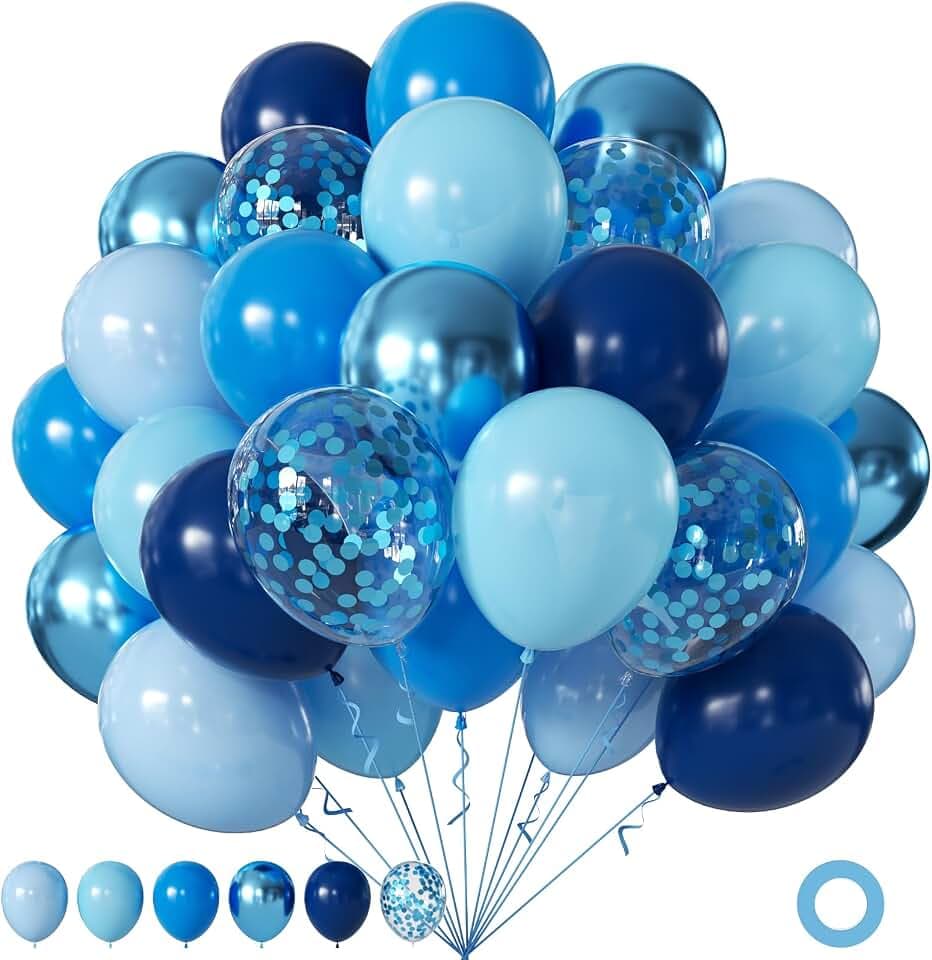 Blue Balloons for Fathers Day Baby Shower Graduation Decorations