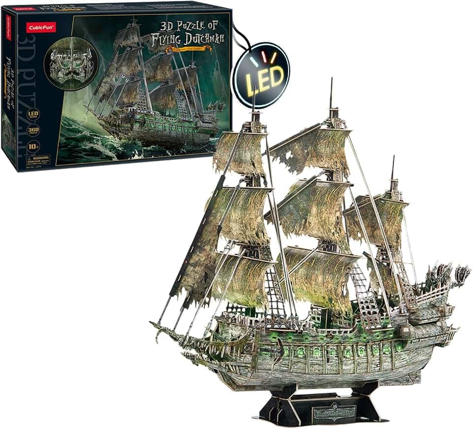 Party Town - Flying Dutchman | 3D Puzzle Kinder | 3 d Puzzle erwachsen | Schiff Deko | Modellbausatz Schiff | 360 Teile | Modellbausatz Erwachsene