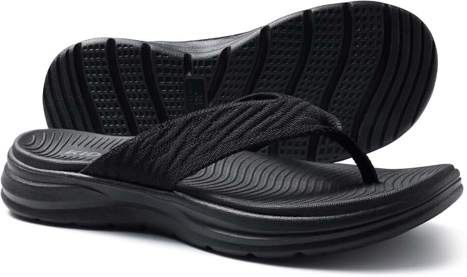 KIDMI Damen Sport Flip Flops Zehentrenner Weiches Fußbett Rutschfest Sommer