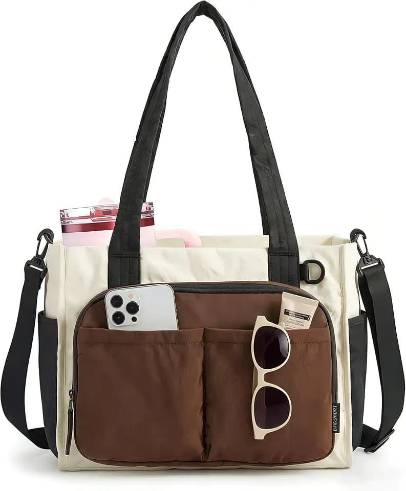 BAGSMART Tote Bag for Women, Puffy Laptop Work College Shoulder Handbag