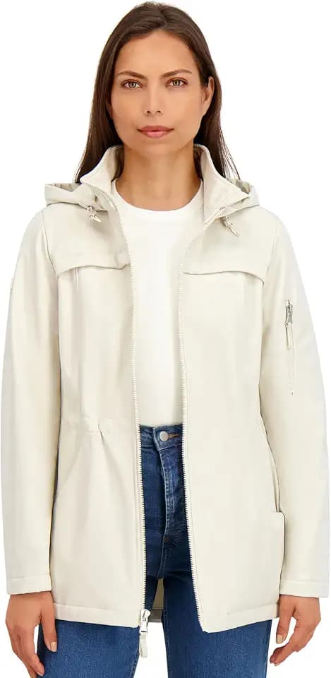 HFX Women's Softshell Jacket– 3-layer Bonded Transitional Jacket, Water-resistant, Wind-resistant, Fleece Lined