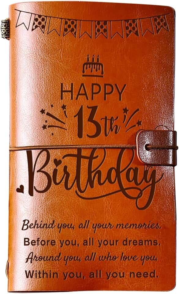 13th Birthday Gifts for Girls, 13 Year Old Girl Gifts Leather Journal