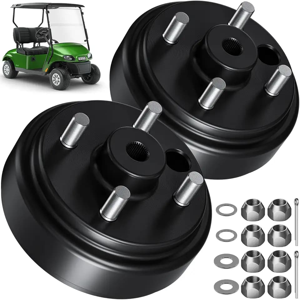 2 pcs Golf Cart Brake Drum Hub Assembly, EZGO Brake Drum Hub Assembly for EZGO TXT PDS 1982-up Electric & 1982-1993 2-Cycle Gas Models – OEM #19186G1P, Durable, Replacement Part