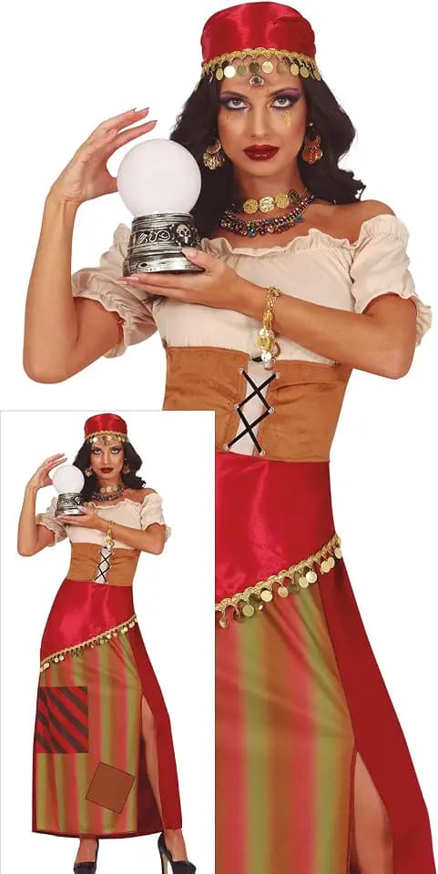 FIESTAS GUIRCA Enigmatisches Wahrsagerin-Kostüm für Damen, Kostüm, Halloween-Kostüme für Damen