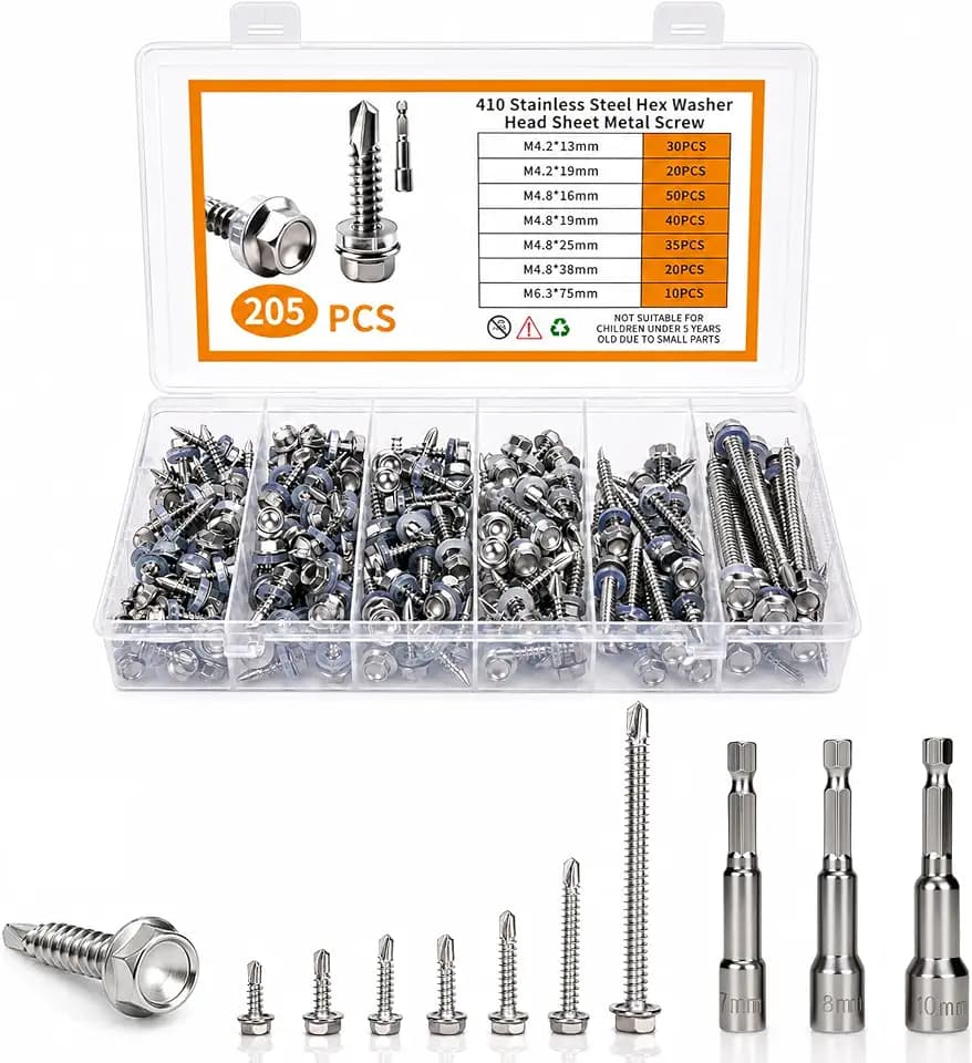 Selbstschneidende Schrauben, M4,2/M4,8/6.3 Blechschrauben Edelstahl 401