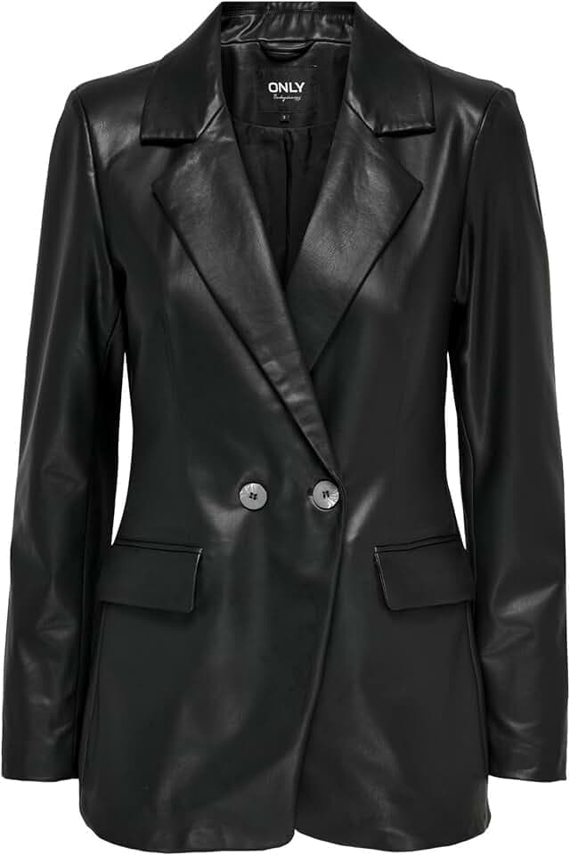 ONLY Damen Onlpapaya Faux Leather Fit Blazer Cs OTW Blazer (1er Pack)