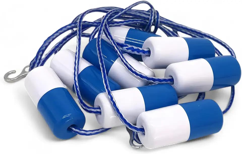 FibroPool Pool Safety Rope - 16 Floats Adjustable - 50 ft - Nylon