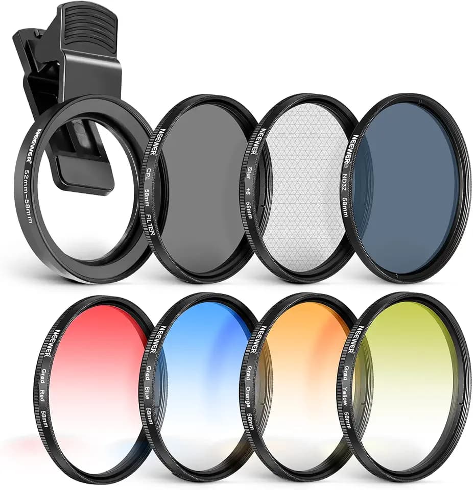 NEEWER 58mm Lens Filter Kit with Clip