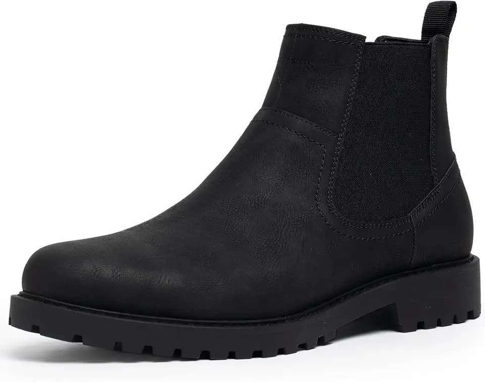 CGRRBW Men's Chelsea Boots Suede Leather Casual Cowboy Boots for Men