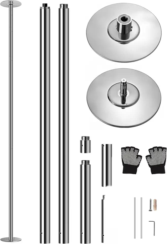 SereneLife Professional Spinning Dance Pole, 45mm Portable Exercise Pole for Fitness – Durable Steel Build, Anti-Rust Finish, Suitable for Home, Club, Gym, Party, Pub