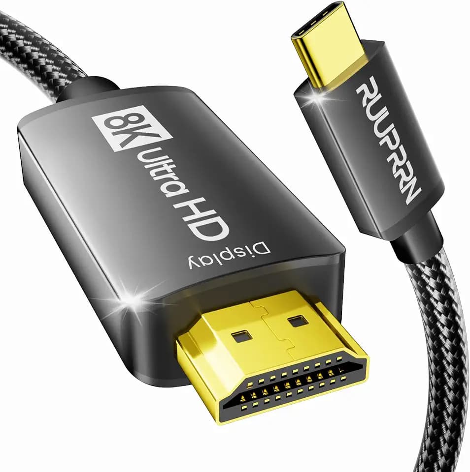USB C to HDMI 2.1 Cable 6.6 FT(8K@60Hz,4K@240Hz/144Hz/120Hz)Unidirectional