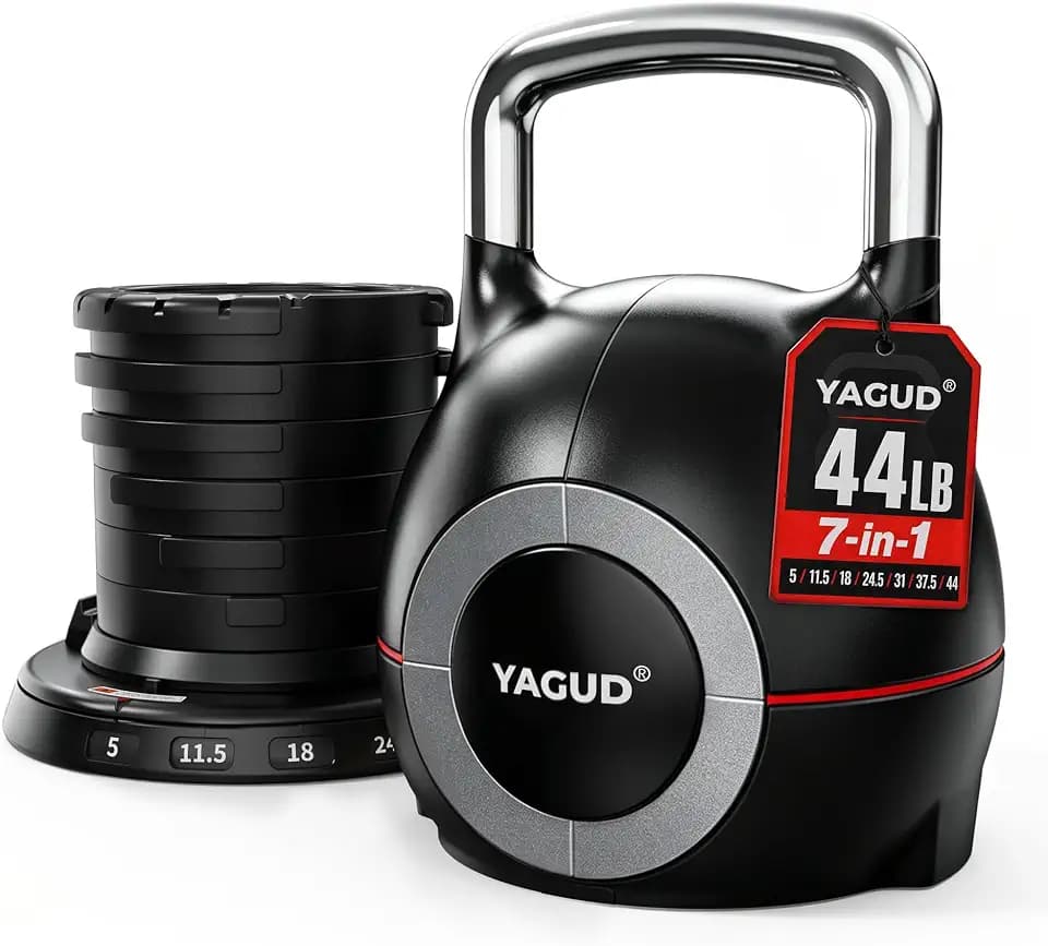 Yagud Adjustable Kettlebell, 22.5lbs/44lbs Kettlebell Set with 7 Levels