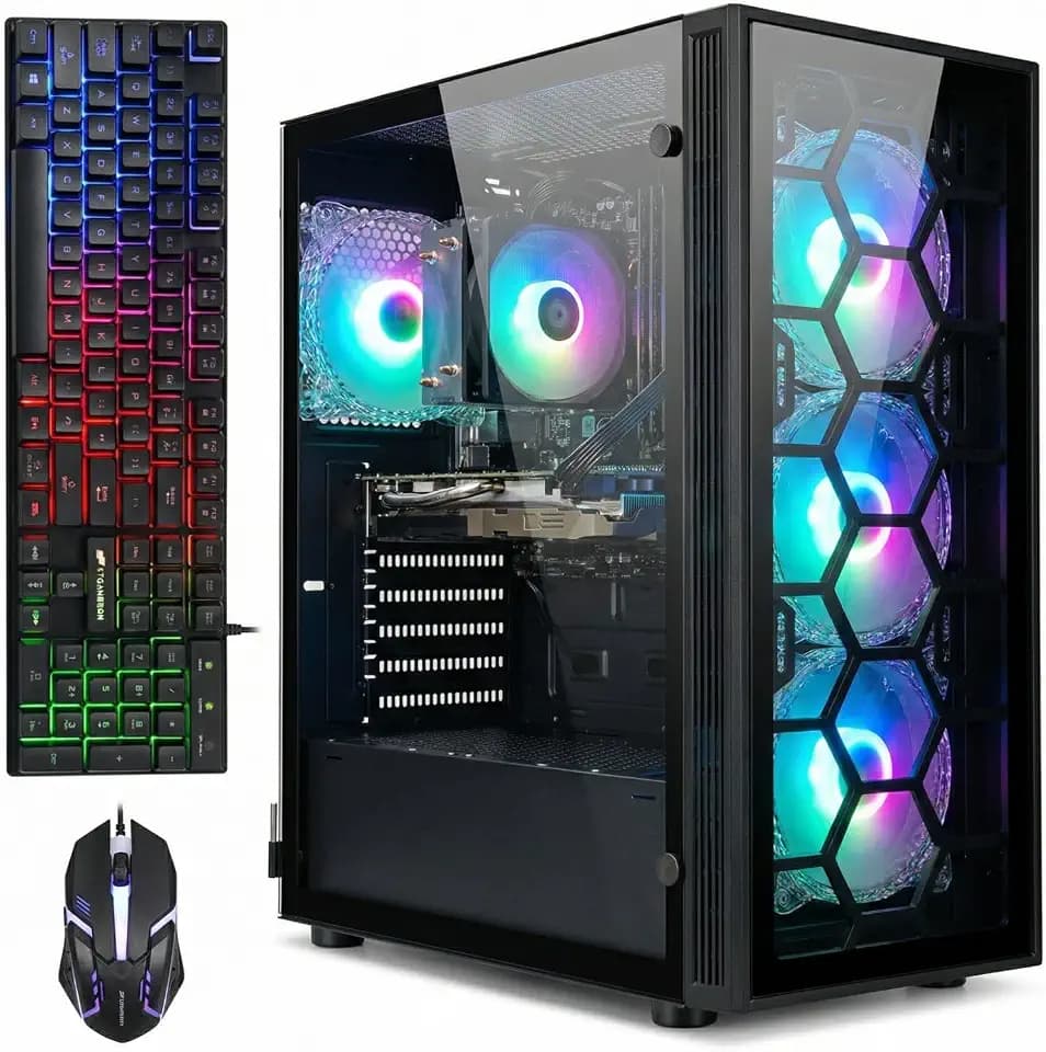 STGAubron Gaming PC Desktop,Core I7,RTX 2060 Super 8G,32G RAM,1TB SSD