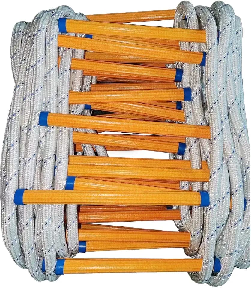 Rope Ladder,9.8 Feet Emergency Fire Escape Ladders Flame Resistant Safety Rope Ladder with Hooks,Fast to Deploy Sturdy and Strong Portable and Reusable 2 Story,Weight Capacity up to 2000 Pounds