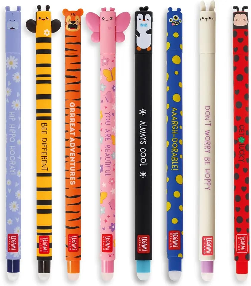 LEGAMI - Set mit 8 Löschbaren Gelstiften - Animals