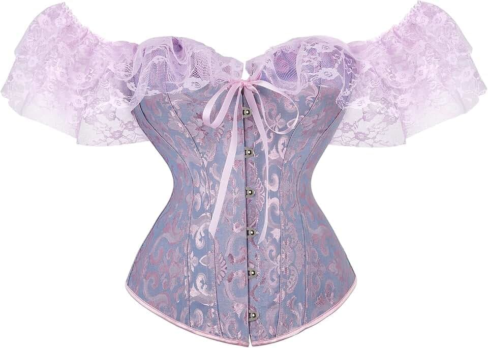 Damen-Korsett mit Schnürung, Blumenprint, Vintage-Stil, Unterbrustkorsett, Verschluss vorne, Bustier, Taillenmieder, Formunterwäsche
