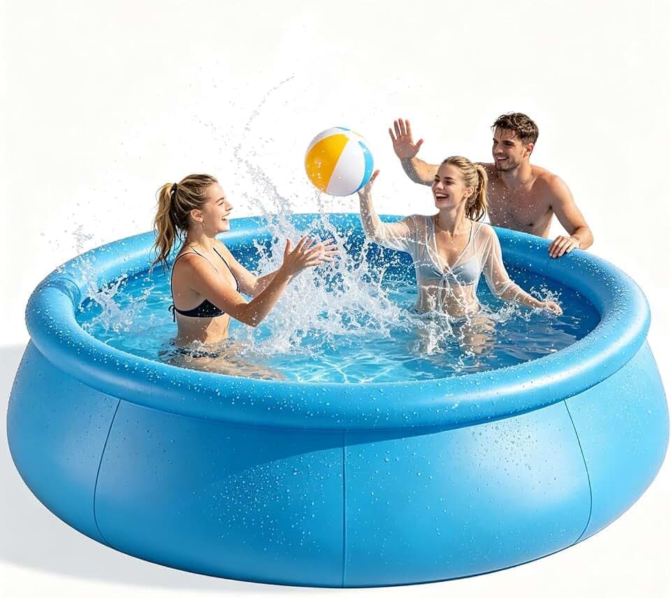 10FTx30In Inflatable Swimming Pool, Large Family Summer Pool for Garden/Lawn, Reusable Water Pool for Backyard Water Fun