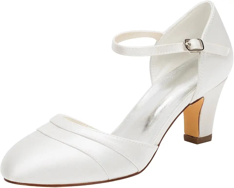 Brautschuhe Frauen Seide Wie Satin Stiletto Heel Closed Toe Pumps