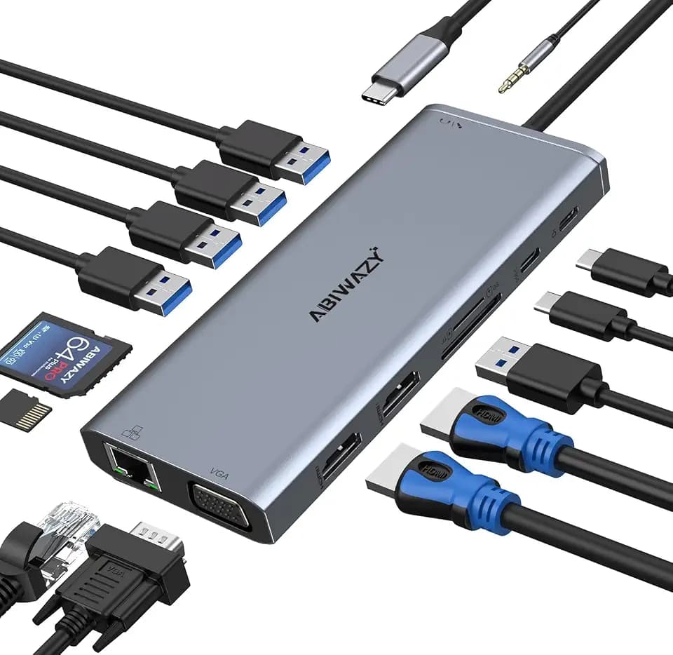 USB C Docking Station Dual Monitor Triple Display USBC Hub Multiple Adapter