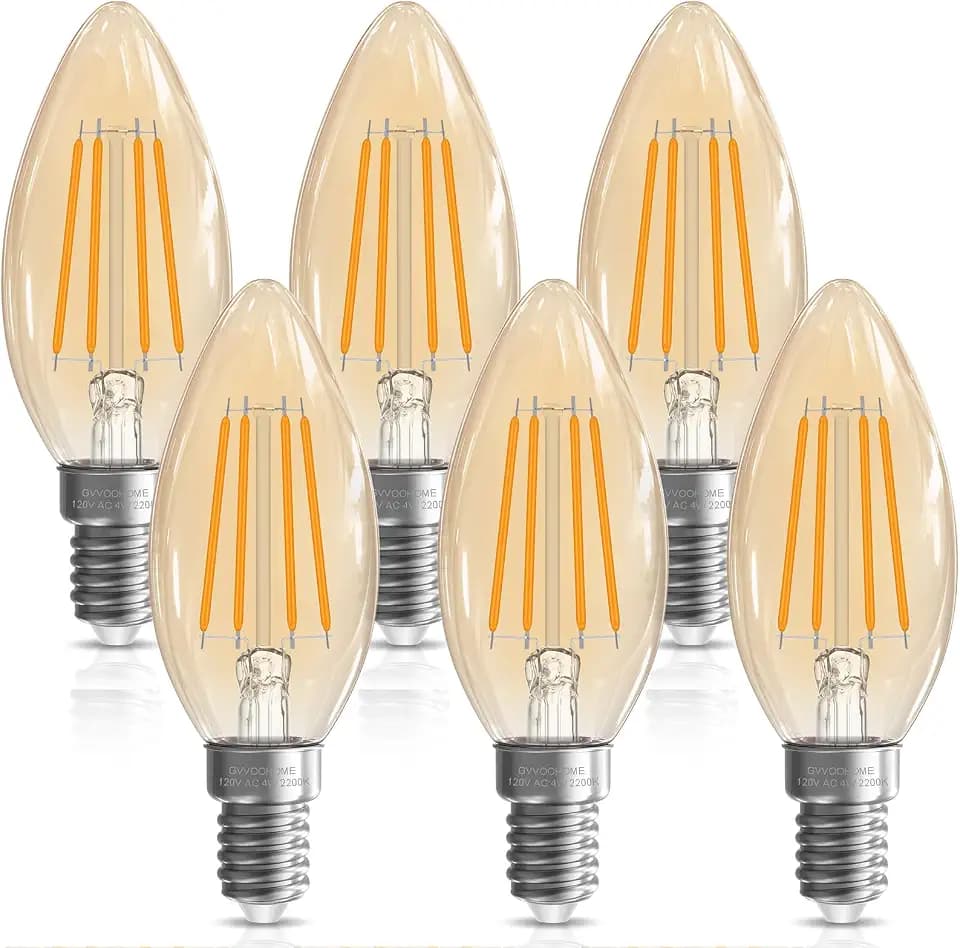 GvvooHome Candelabra Light Bulbs, E12 Bulb, Chandelier Bulb Non-Dimmable