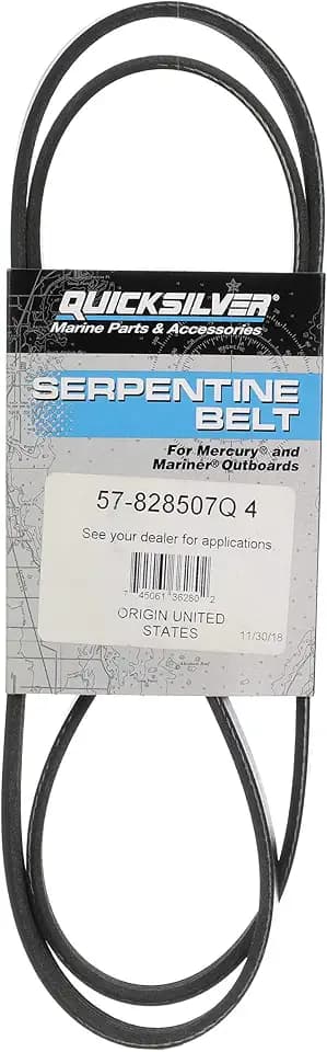 Quicksilver 828507Q4 Alternator Belt for Mercury Optimax 2.5L V-6 Outboards (Non-Pro Models)