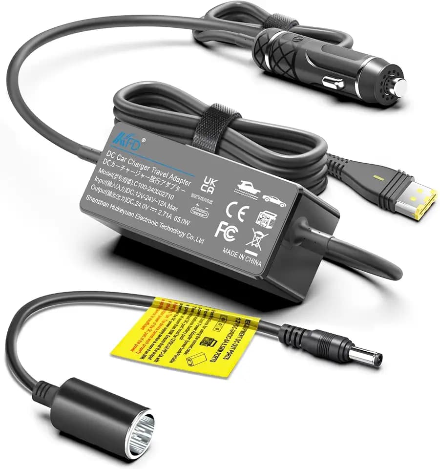 KFD 12V-24V DC Adapter for Resmed AirSense 11 DC Converter AirSense 11 & Airmini CPAP Machine Car Charger Power Supply Cord 5.5mm Cigarette Lighter Cable Kit for Medistrom Pilot-24 Lite CPAP Battery