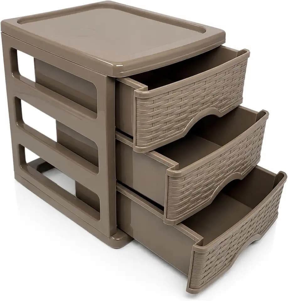 Mini-Schreibtisch-Schubladen-Organizer mit 3 Schubladen, Kunststoff-Schmuck-Aufbewahrungsbox, Schreibwaren-Organizer für Bürotisch, Make-up-Zubehör, Bastelbedarf